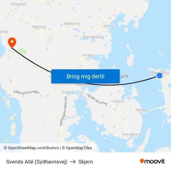 Svends Allé (Sydhavnsvej) to Skjern map