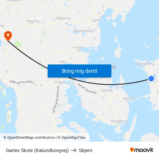 Gørlev Skole (Kalundborgvej) to Skjern map