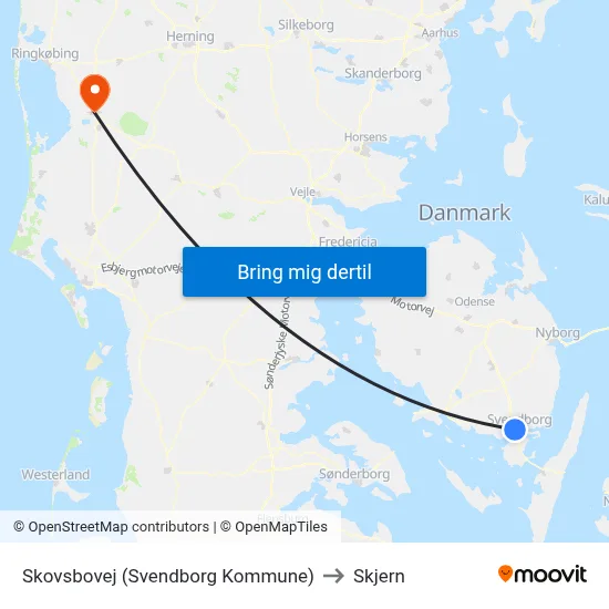 Skovsbovej (Svendborg Kommune) to Skjern map
