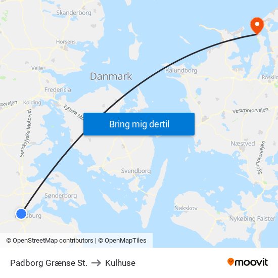 Padborg Grænse St. to Kulhuse map