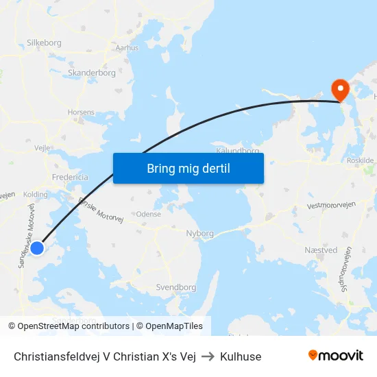 Christiansfeldvej V Christian X's Vej to Kulhuse map