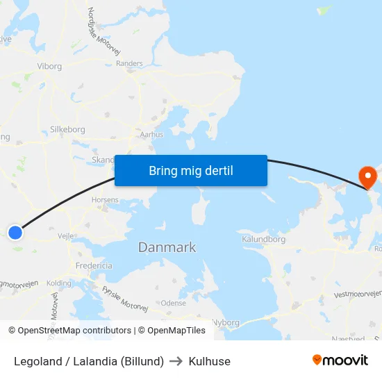 Legoland / Lalandia (Billund) to Kulhuse map