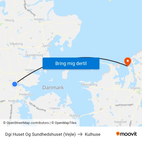 Dgi Huset Og Sundhedshuset (Vejle) to Kulhuse map