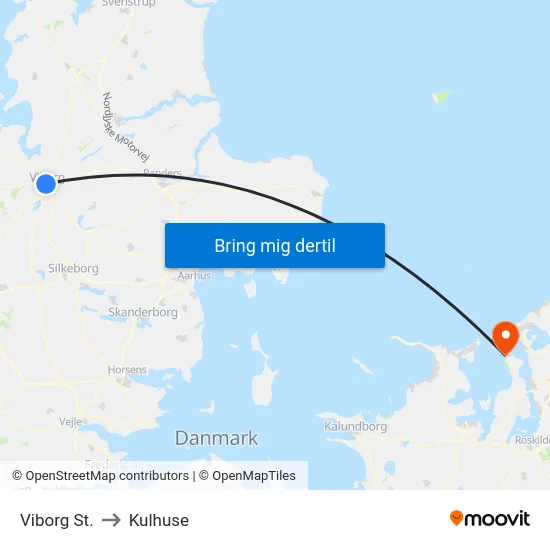 Viborg St. to Kulhuse map