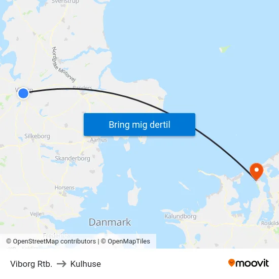 Viborg Rtb. to Kulhuse map