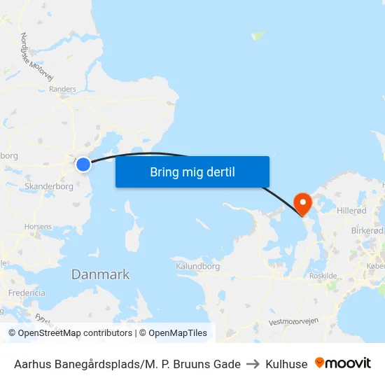 Aarhus Banegårdsplads/M. P. Bruuns Gade to Kulhuse map