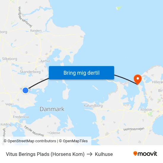 Vitus Berings Plads (Horsens Kom) to Kulhuse map