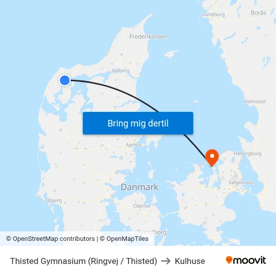 Thisted Gymnasium (Ringvej / Thisted) to Kulhuse map