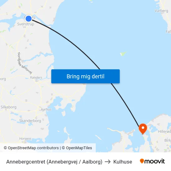 Annebergcentret (Annebergvej / Aalborg) to Kulhuse map