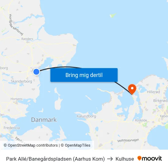 Park Allé/Banegårdspladsen (Aarhus Kom) to Kulhuse map