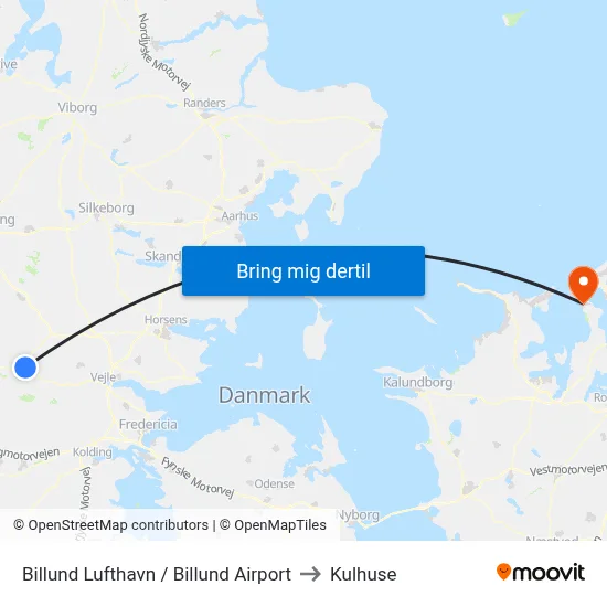 Billund Lufthavn / Billund Airport to Kulhuse map