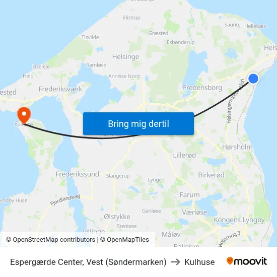 Espergærde Center, Vest (Søndermarken) to Kulhuse map