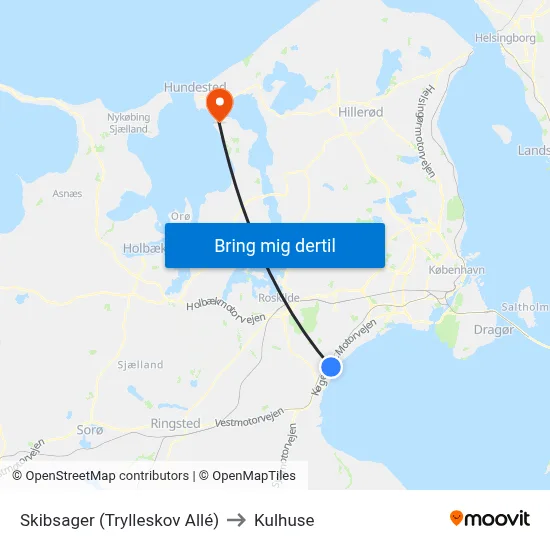 Skibsager (Trylleskov Allé) to Kulhuse map