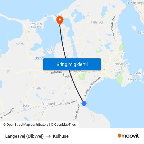 Langesvej (Ølbyvej) to Kulhuse map