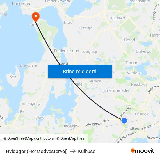 Hvidager (Herstedvestervej) to Kulhuse map