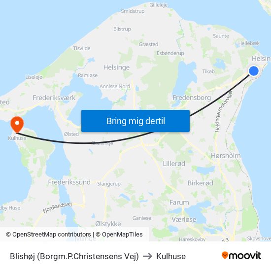 Blishøj (Borgm.P.Christensens Vej) to Kulhuse map