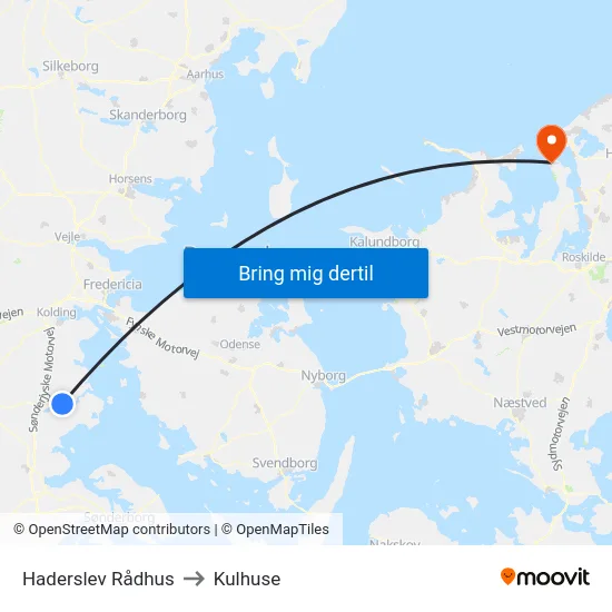 Haderslev Rådhus to Kulhuse map