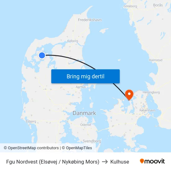 Fgu Nordvest (Elsøvej / Nykøbing Mors) to Kulhuse map