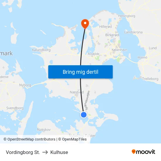 Vordingborg St. to Kulhuse map