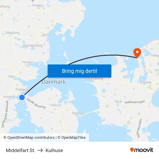 Middelfart St. to Kulhuse map