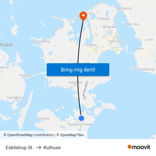 Eskilstrup St. to Kulhuse map