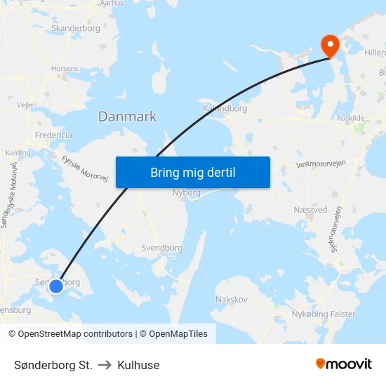 Sønderborg St. to Kulhuse map