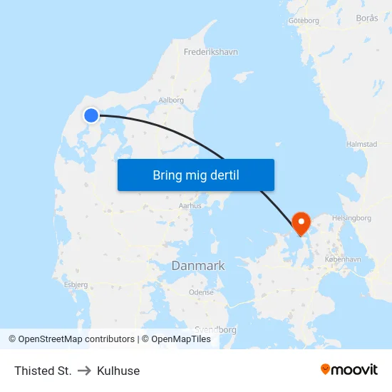 Thisted St. to Kulhuse map