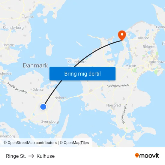 Ringe St. to Kulhuse map