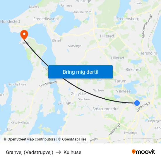 Granvej (Vadstrupvej) to Kulhuse map