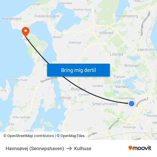 Havnsøvej (Sennepshaven) to Kulhuse map