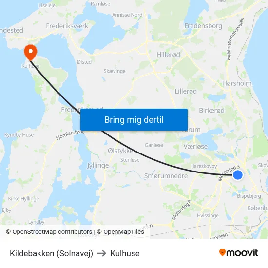 Kildebakken (Solnavej) to Kulhuse map