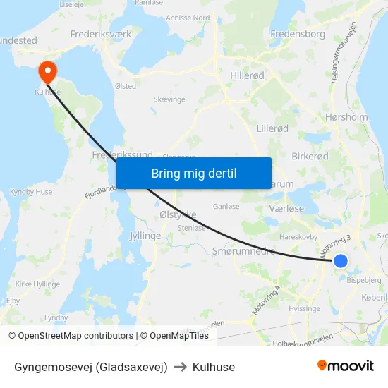 Gyngemosevej (Gladsaxevej) to Kulhuse map