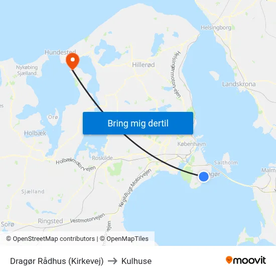Dragør Rådhus (Kirkevej) to Kulhuse map