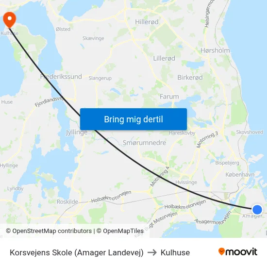 Korsvejens Skole (Amager Landevej) to Kulhuse map