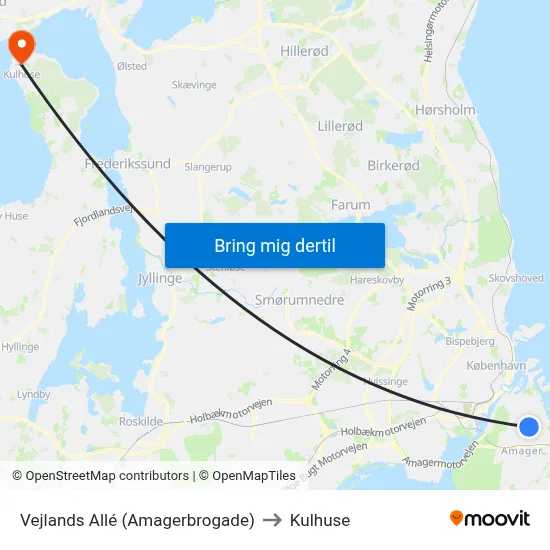 Vejlands Allé (Amagerbrogade) to Kulhuse map
