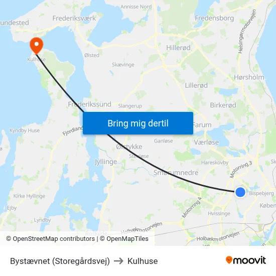 Bystævnet (Storegårdsvej) to Kulhuse map