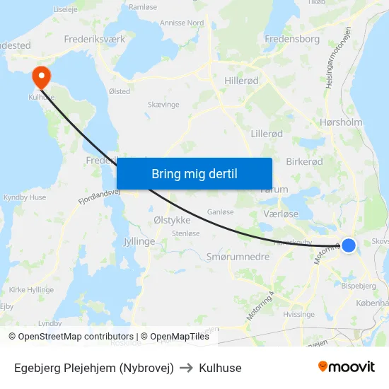 Egebjerg Plejehjem (Nybrovej) to Kulhuse map