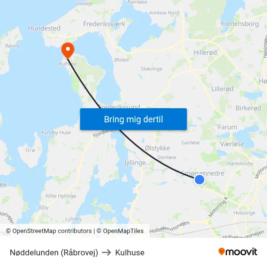 Nøddelunden (Råbrovej) to Kulhuse map