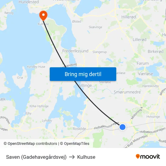 Saven (Gadehavegårdsvej) to Kulhuse map