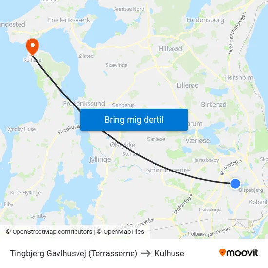 Tingbjerg Gavlhusvej (Terrasserne) to Kulhuse map