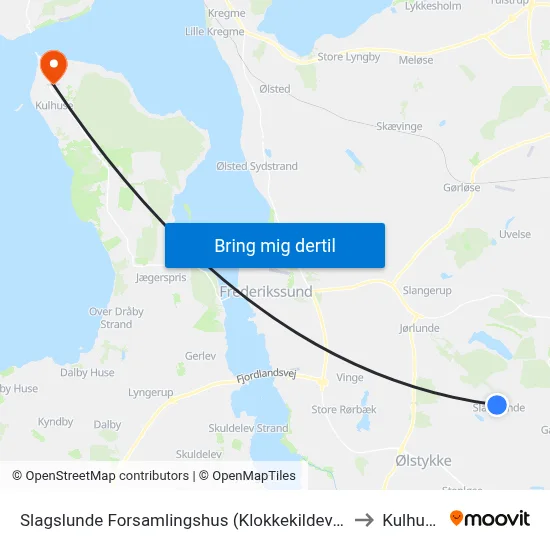 Slagslunde Forsamlingshus (Klokkekildevej) to Kulhuse map