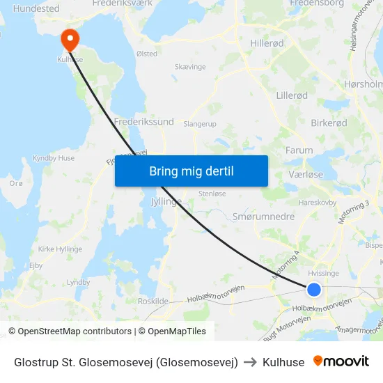 Glostrup St. Glosemosevej (Glosemosevej) to Kulhuse map