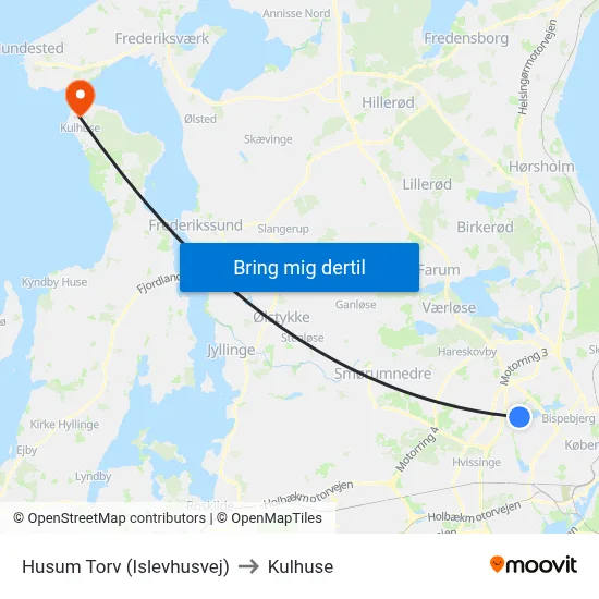 Husum Torv (Islevhusvej) to Kulhuse map