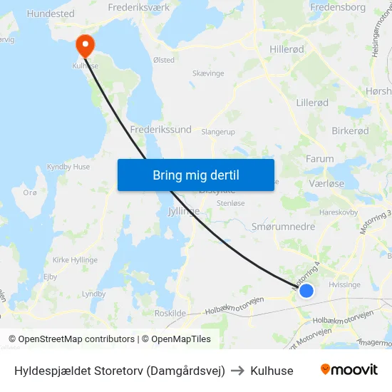 Hyldespjældet Storetorv (Damgårdsvej) to Kulhuse map