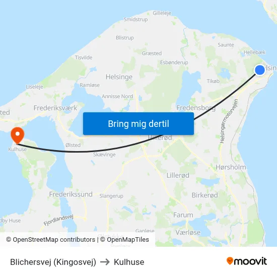 Blichersvej (Kingosvej) to Kulhuse map