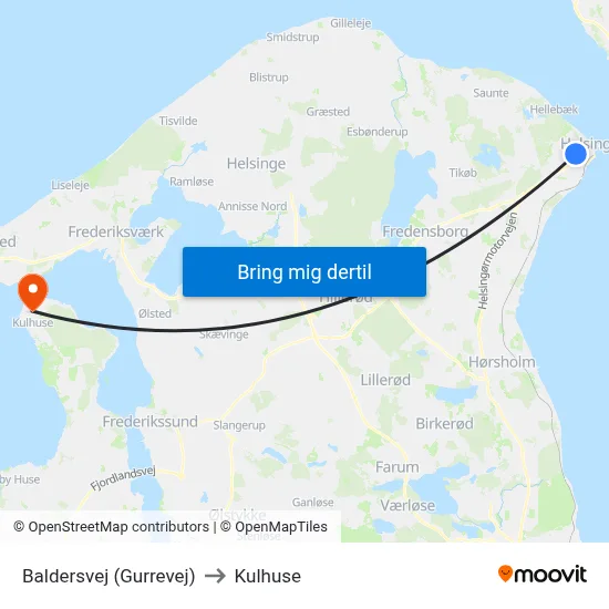 Baldersvej (Gurrevej) to Kulhuse map