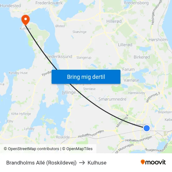 Brandholms Allé (Roskildevej) to Kulhuse map