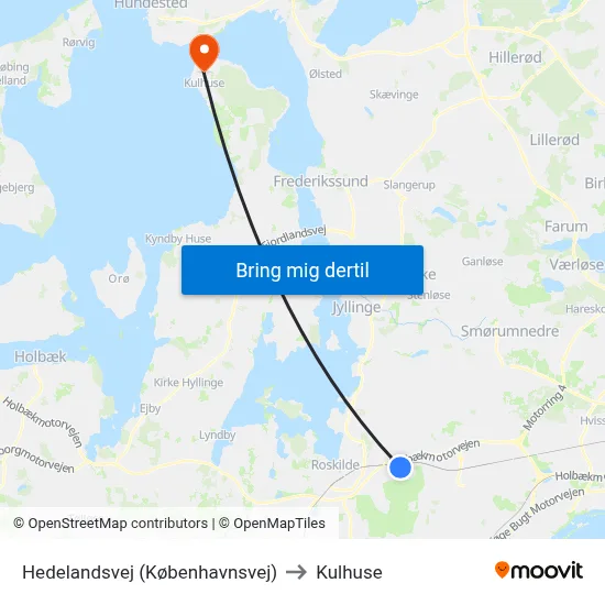 Hedelandsvej (Københavnsvej) to Kulhuse map