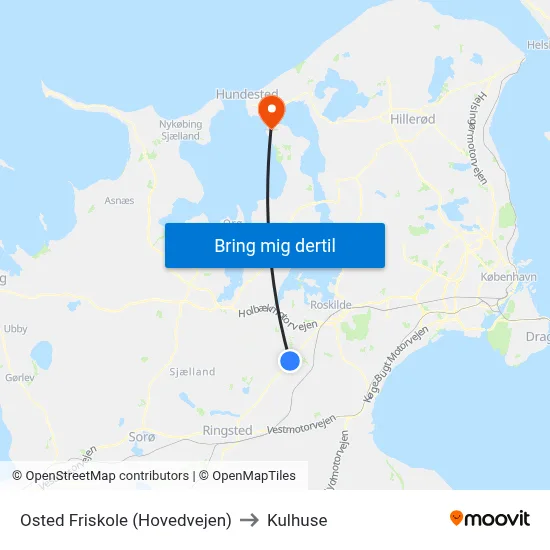 Osted Friskole (Hovedvejen) to Kulhuse map