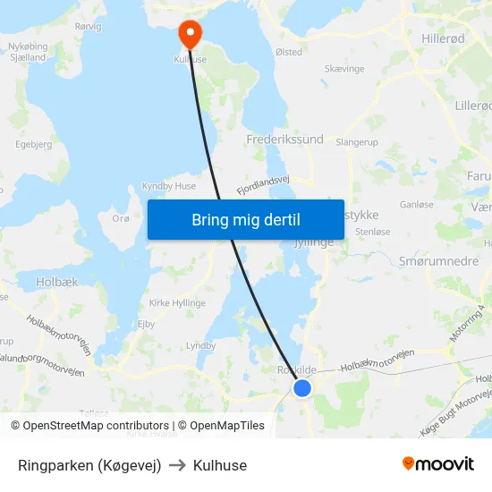 Ringparken (Køgevej) to Kulhuse map